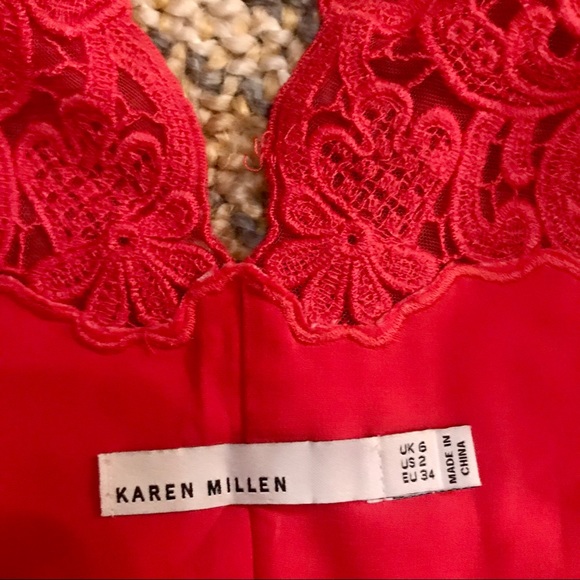 Red Karen Millen dress with lace - Picture 10 of 10